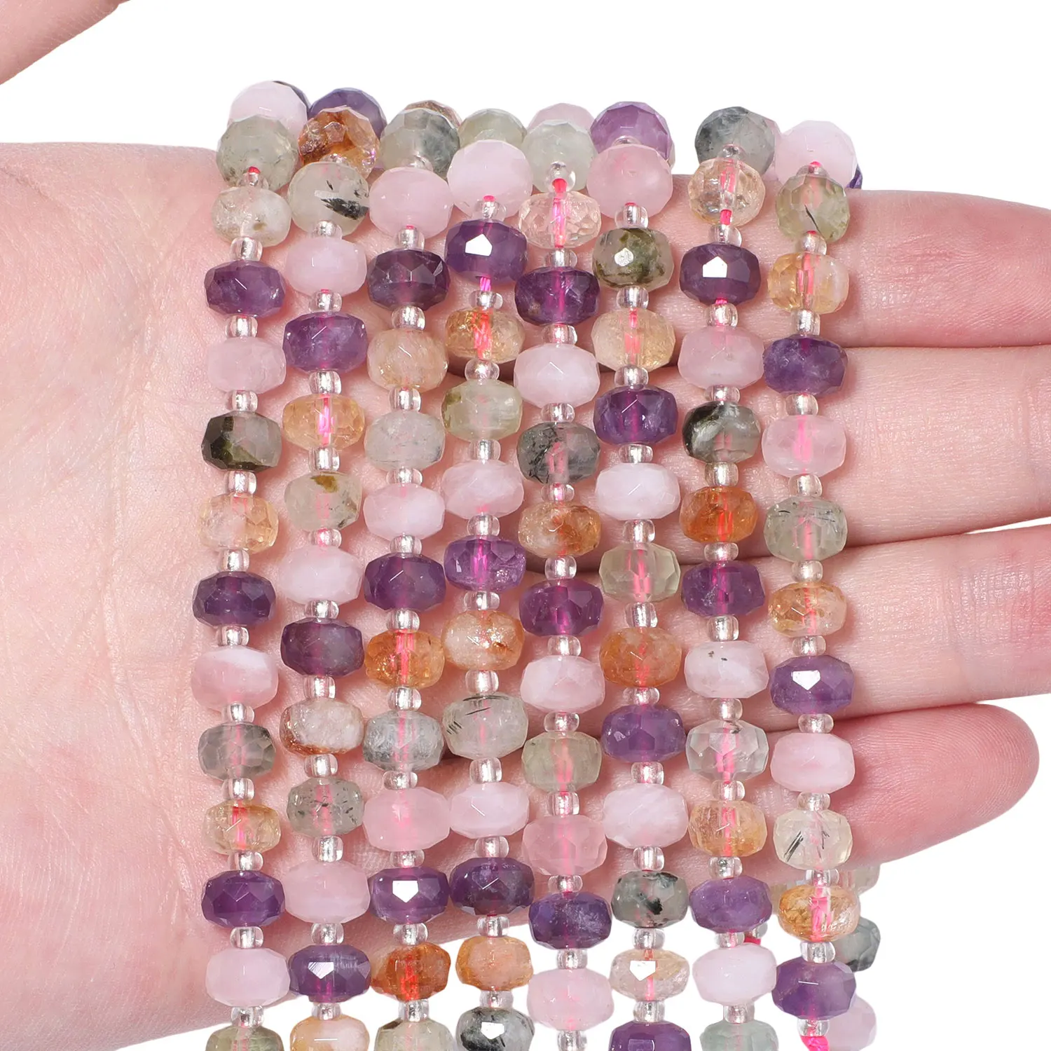 AAA+ Faceted Wheel Mix Natural Stone Citrine Amethyst Rose Quartz Beads Rondelle Spacer Beads for Jewelry Making DIY Bracelets
AAA+ Faceted Wheel Mix Natural Stone Citrine Amethyst Rose Quartz Beads Rondelle Spacer Beads for Jewelry Making DIY Bracelets