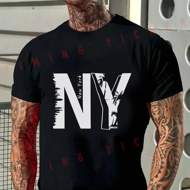 Men T-Shirt NY Graphic - Black Tee With White NY Letters Motorcycle Cotton O-neck Short Sleeve Fashion Tees
Men T-Shirt NY Graphic - Black Tee With White NY Letters Motorcycle Cotton O-neck Short Sleeve Fashion Tees