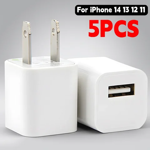 1-5 szt. Ładowarka USB do ściany, szybkie ładowanie dla iPhone 14 13 12 11 Pro Max XR XS X 8 7 6 Plus, adapter podróżny do iPada, wtyczka US