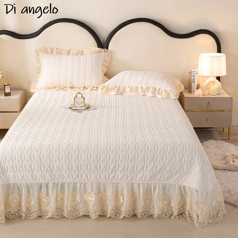 European Milk Velvet Lace Edge With Quilted Bedspread, Pillowcase, Bedding Throws Blanket, Plaids Coverlet, Bed Cover Blankets#S
European Milk Velvet Lace Edge With Quilted Bedspread, Pillowcase, Bedding Throws Blanket, Plaids Coverlet, Bed Cover Blankets#S