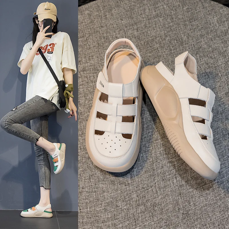 new Fashion Ladies Hollow Cow Leather Sandals Summer Thick Bottom Non-slip Wearable Outdoor Beach Travel Casual Nurse Shoes
new Fashion Ladies Hollow Cow Leather Sandals Summer Thick Bottom Non-slip Wearable Outdoor Beach Travel Casual Nurse Shoes