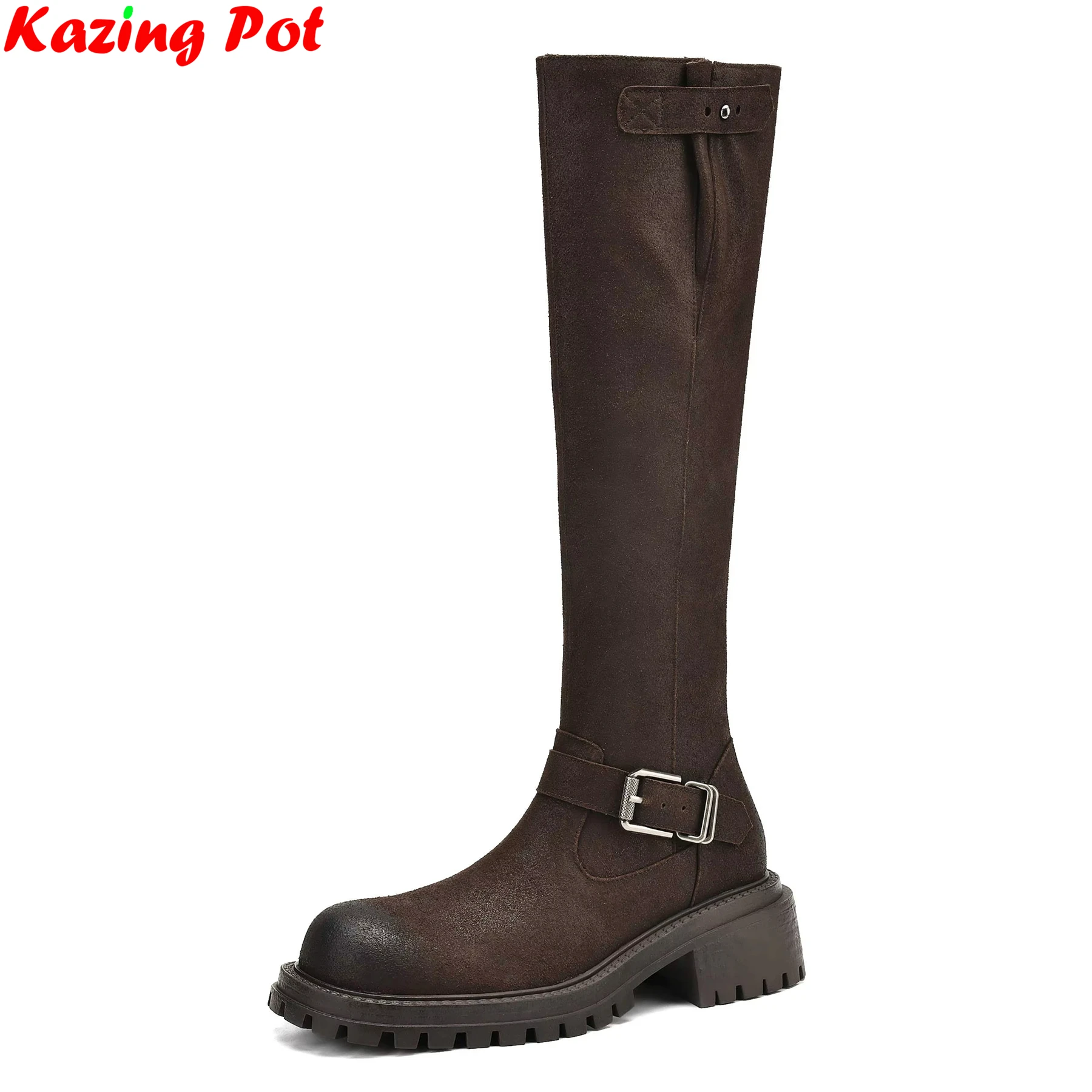 Krazing Pot Cow Leather Vintage Med Heels Western Long Boots Winter Shoes Belt Buckle Luxury Chic Gifts Women Thigh High Boots
Krazing Pot Cow Leather Vintage Med Heels Western Long Boots Winter Shoes Belt Buckle Luxury Chic Gifts Women Thigh High Boots