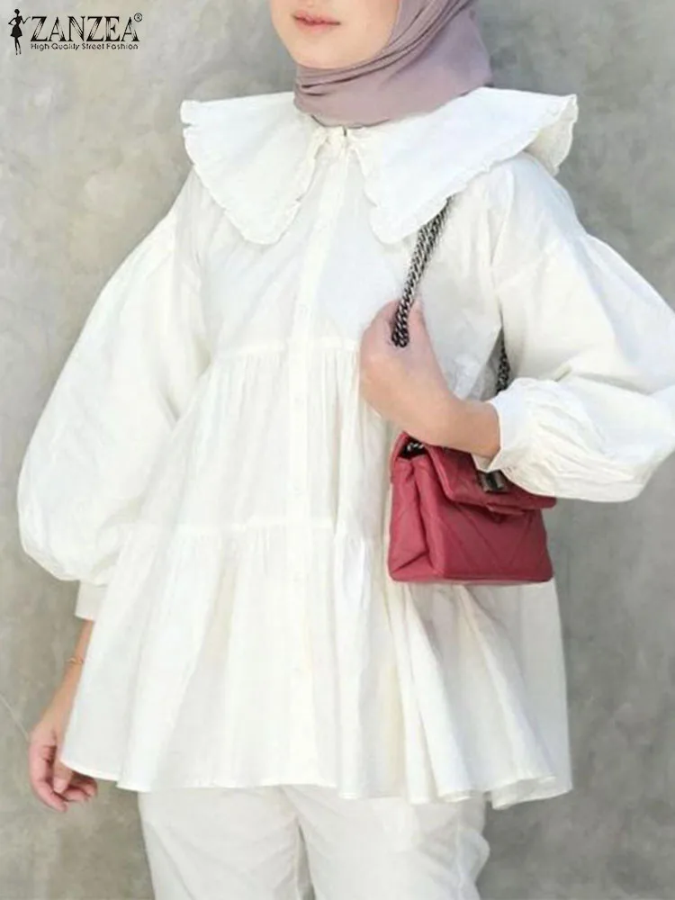 ZANZEA Fashion Women Puff Sleeve Solid Loose Blouse Autumn Dubai Turkey Casual Work Tops Islamic Blusas Abaya Hijab Muslim Shirt
ZANZEA Fashion Women Puff Sleeve Solid Loose Blouse Autumn Dubai Turkey Casual Work Tops Islamic Blusas Abaya Hijab Muslim Shirt