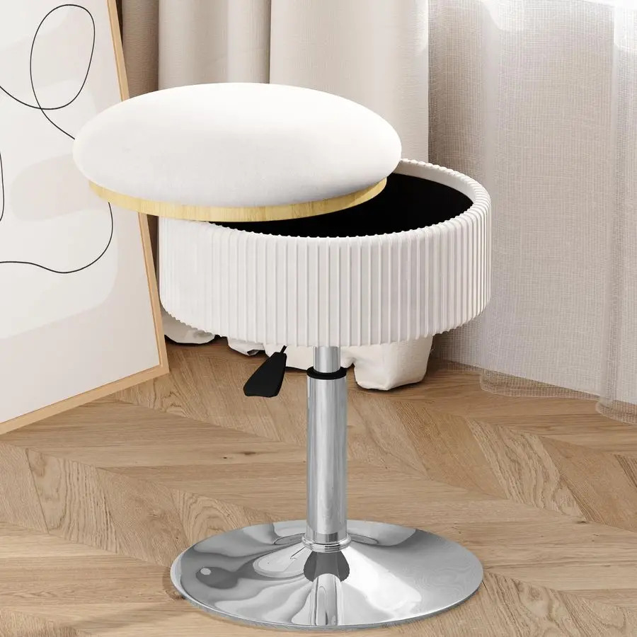 Vanity Stool with Storage, Height Adjustable amp 360 Swivel Vanity Chair for Makeup Room, Small Ottoman, Beige Velvet
Vanity Stool with Storage, Height Adjustable amp 360 Swivel Vanity Chair for Makeup Room, Small Ottoman, Beige Velvet