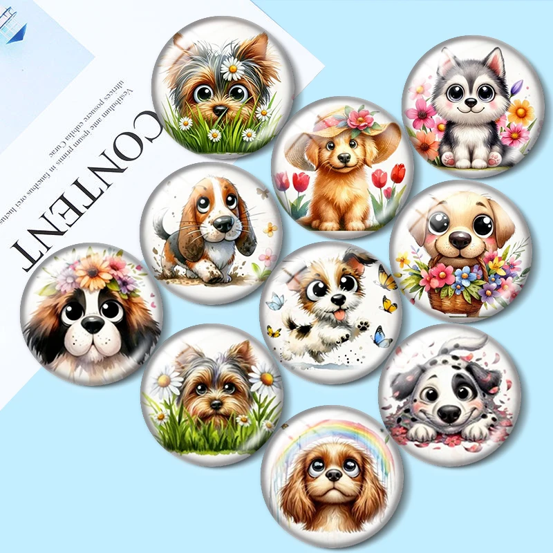 Watercolor Spring Puppy 12/18/20/25mm glass cabochon bracelet pendant rings for jewelry demo earrings back Making findings
Watercolor Spring Puppy 12/18/20/25mm glass cabochon bracelet pendant rings for jewelry demo earrings back Making findings