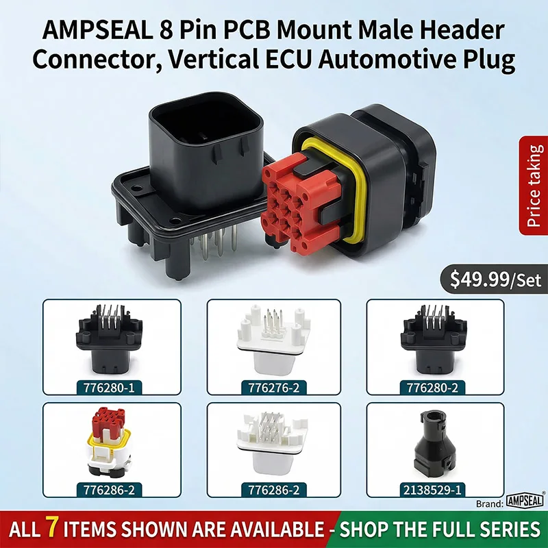 1PCS ECU Controller AMPSEAL 8 Pin PCB Mount Male Header Connector, Vertical ECU Automotive Plug 776228-1 770680-1
1PCS ECU Controller AMPSEAL 8 Pin PCB Mount Male Header Connector, Vertical ECU Automotive Plug 776228-1 770680-1