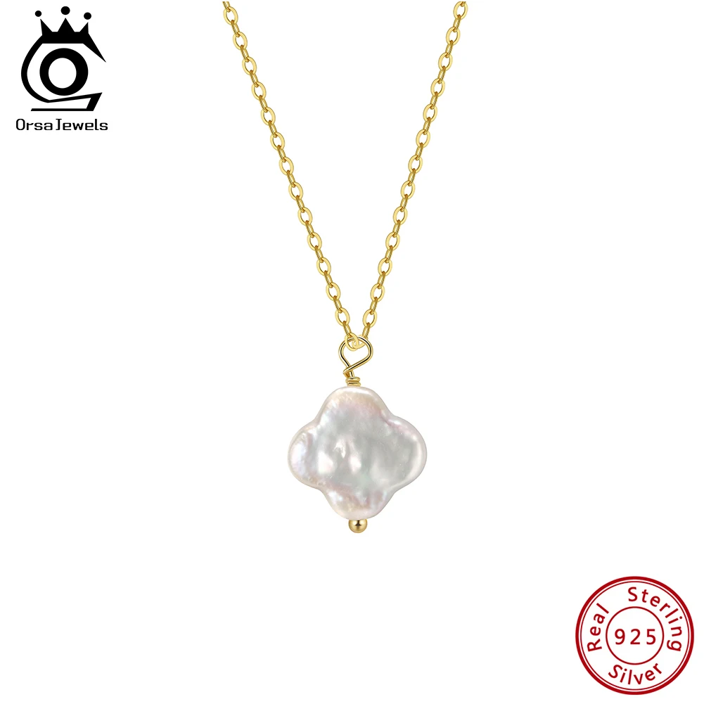 ORSA JEWELS 925 Sterling Silver Baroque Pearl Flower Pendant Necklaces Simple Dainty Flower Clavicle Neck Chain Jewelry GPN101
ORSA JEWELS 925 Sterling Silver Baroque Pearl Flower Pendant Necklaces Simple Dainty Flower Clavicle Neck Chain Jewelry GPN101