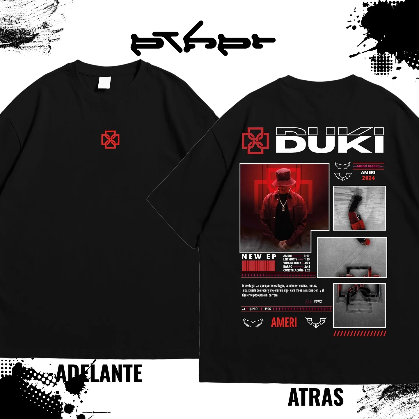 Рэпер Duki перед Ameri Графическая футболка Мужская модная футболка Мужские женские футболки в стиле хип-хоп большого размера Уличная одежда
Рэпер Duki перед Ameri Графическая футболка Мужская модная футболка Мужские женские футболки в стиле хип-хоп большого размера Уличная одежда