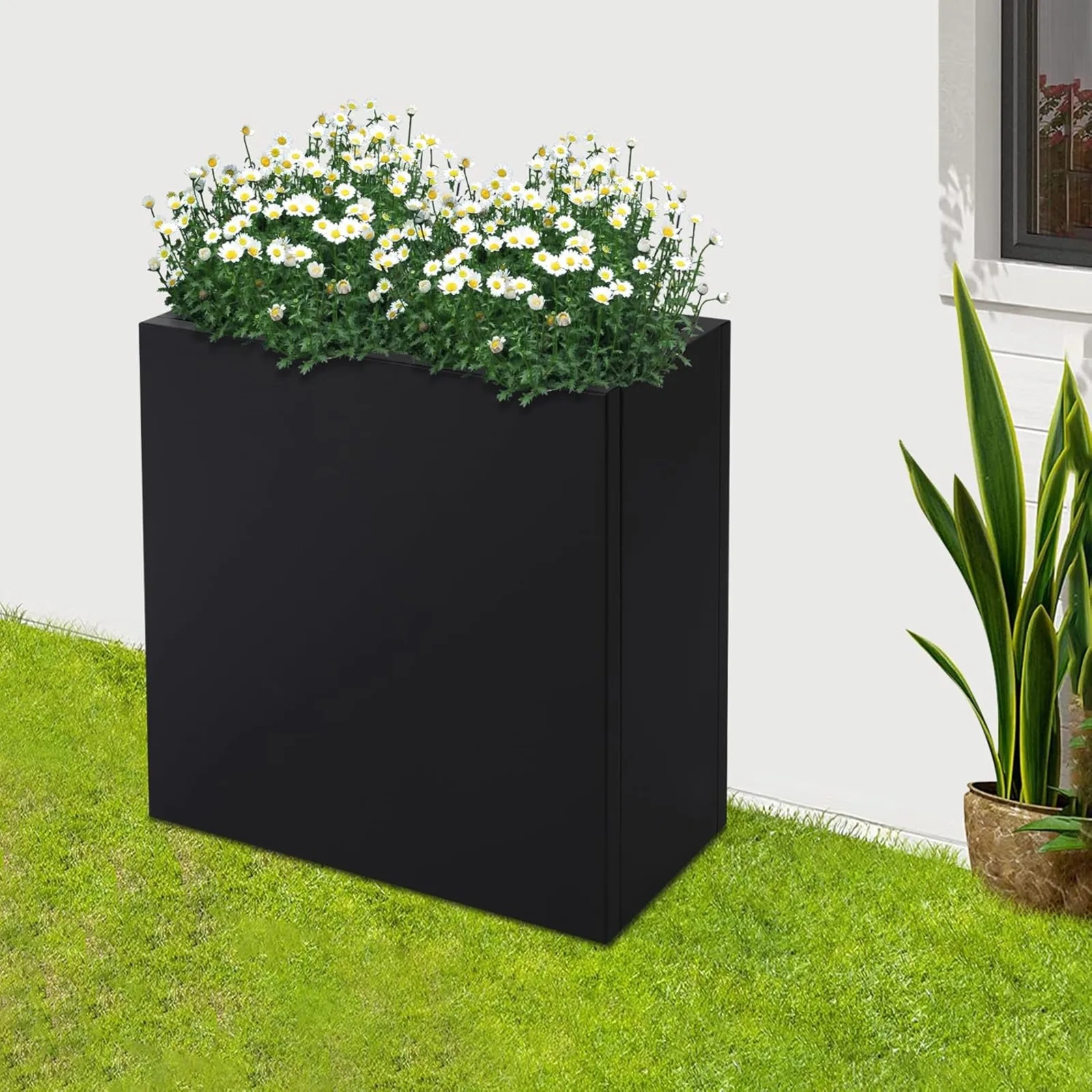 Large Rectangular Planter Box Metal for Patio Vertical Garden Planter W/ Partitions for Outdoor/Indoor, 20.5"x10"x22" (Black)NEW
Large Rectangular Planter Box Metal for Patio Vertical Garden Planter W/ Partitions for Outdoor/Indoor, 20.5"x10"x22" (Black)NEW