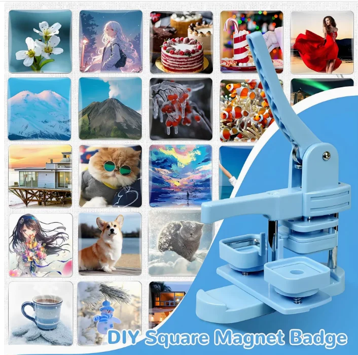 Lightweight Plastic Badge Maker Machine 50x50mm Square Mold Set, DIY Button Maker Kit with Rotating Function
Lightweight Plastic Badge Maker Machine 50x50mm Square Mold Set, DIY Button Maker Kit with Rotating Function
