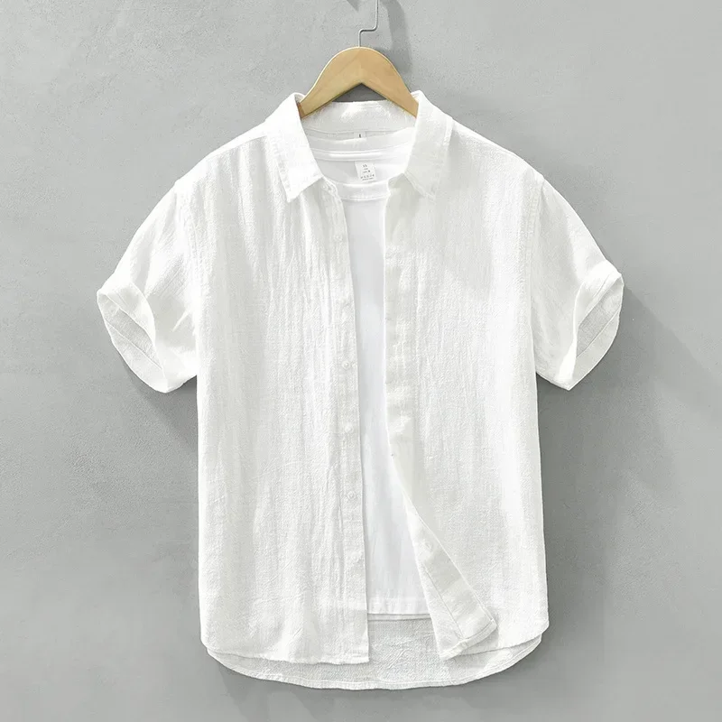 Japanese Vintage Cotton Linen Shirt Men Short Sleeve Summer Clothes for Men Daily Casual Button Shirts Beachwear Breathable Tops
Japanese Vintage Cotton Linen Shirt Men Short Sleeve Summer Clothes for Men Daily Casual Button Shirts Beachwear Breathable Tops