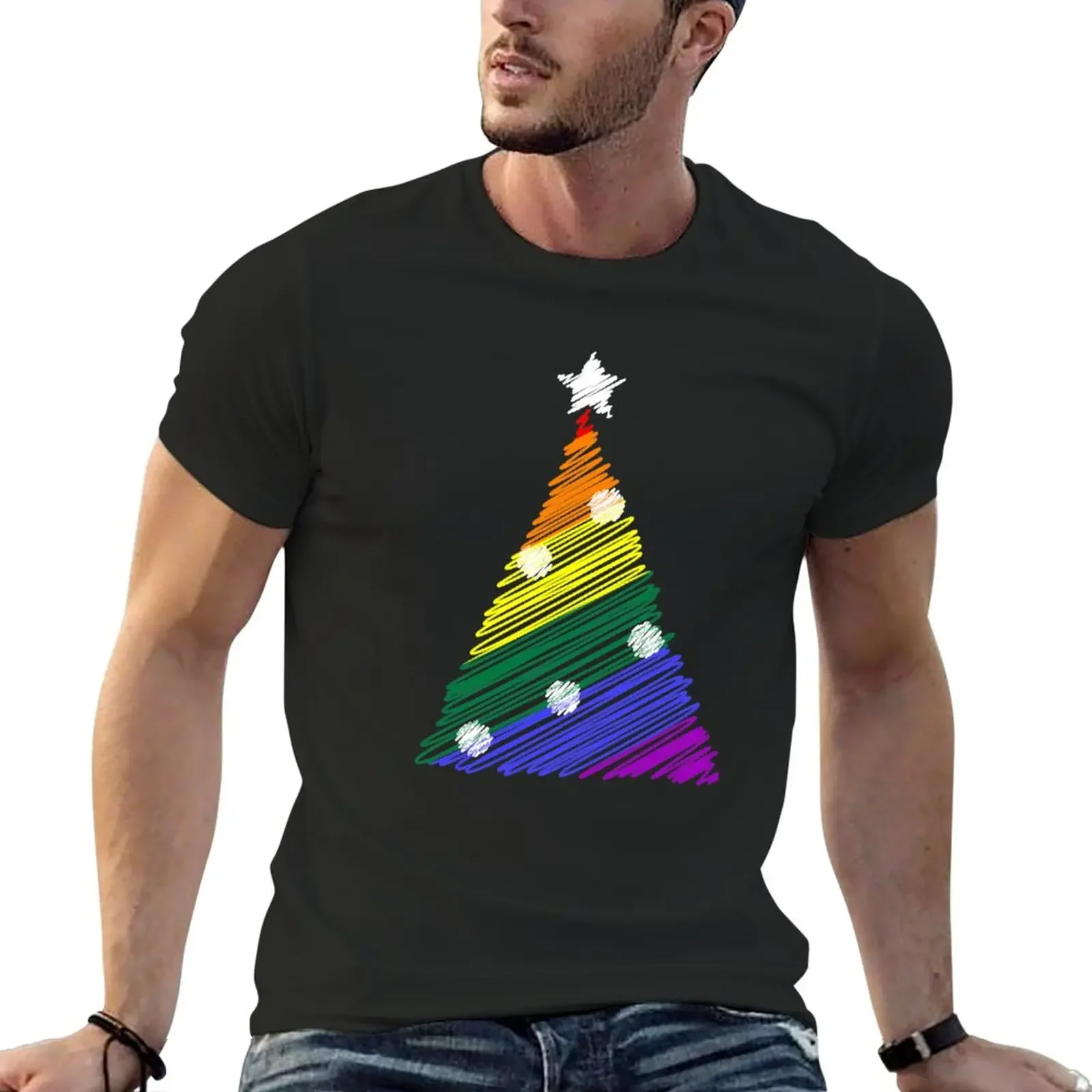Scribbled LGBT rainbow Christmas tree T-Shirt customizeds vintage clothes black t shirts for men
Scribbled LGBT rainbow Christmas tree T-Shirt customizeds vintage clothes black t shirts for men
