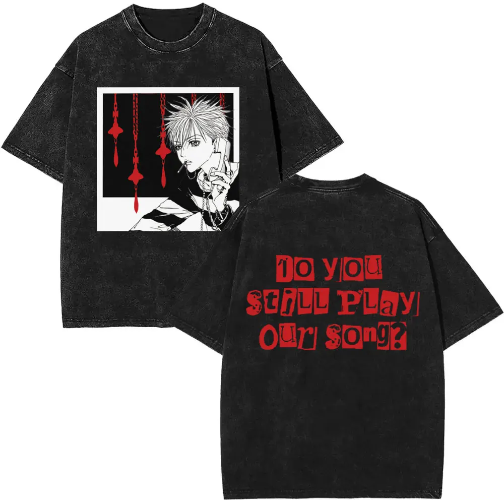 Anime Oosaki Nana Shinichi Okazaki Retro Washed T Shirt Black Stones Do You Still Play Our Song T-shirt Men Women Manga T-shirts
Anime Oosaki Nana Shinichi Okazaki Retro Washed T Shirt Black Stones Do You Still Play Our Song T-shirt Men Women Manga T-shirts