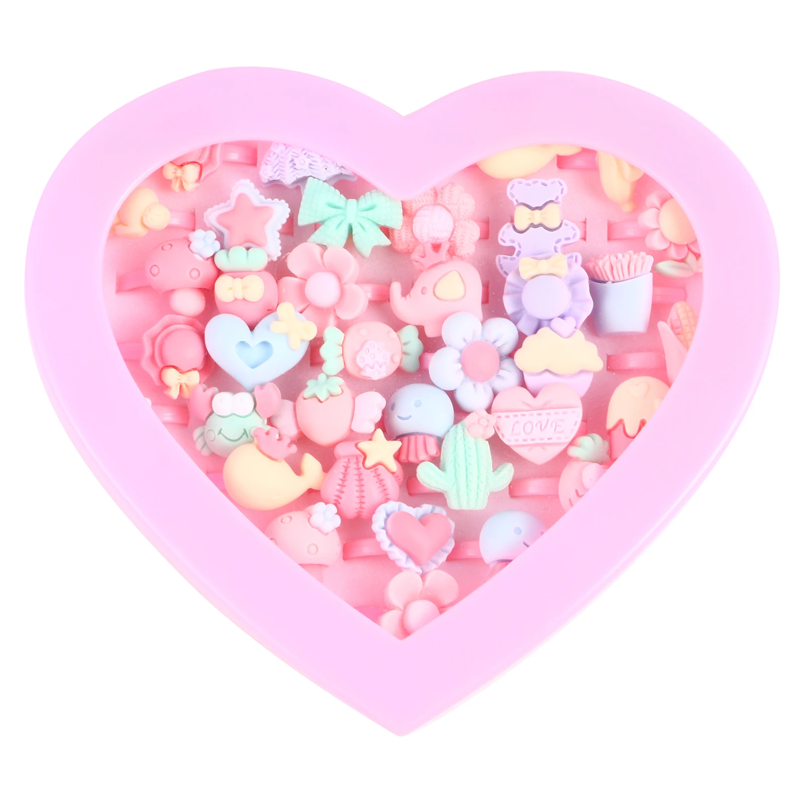 36pcs Kids Rings Set Adorable Sweet Cartoon Finger Jewelry for Birthday Party Gifts Valentine Christmas Halloween Toys
36pcs Kids Rings Set Adorable Sweet Cartoon Finger Jewelry for Birthday Party Gifts Valentine Christmas Halloween Toys