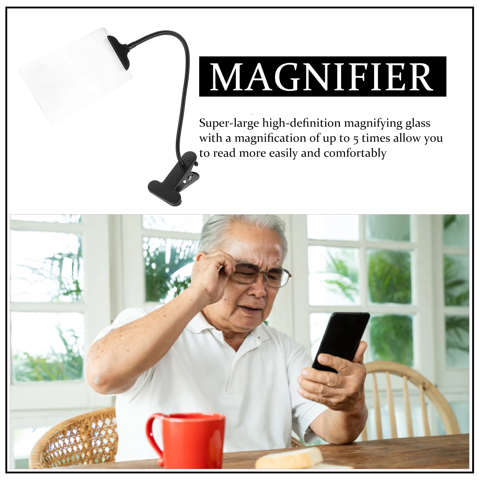 Portable Large Magnifier with Stand for Reading Handwork Sewing Maintenance Watch Repair High Definition 5x Glass Desktop Clamp
Portable Large Magnifier with Stand for Reading Handwork Sewing Maintenance Watch Repair High Definition 5x Glass Desktop Clamp