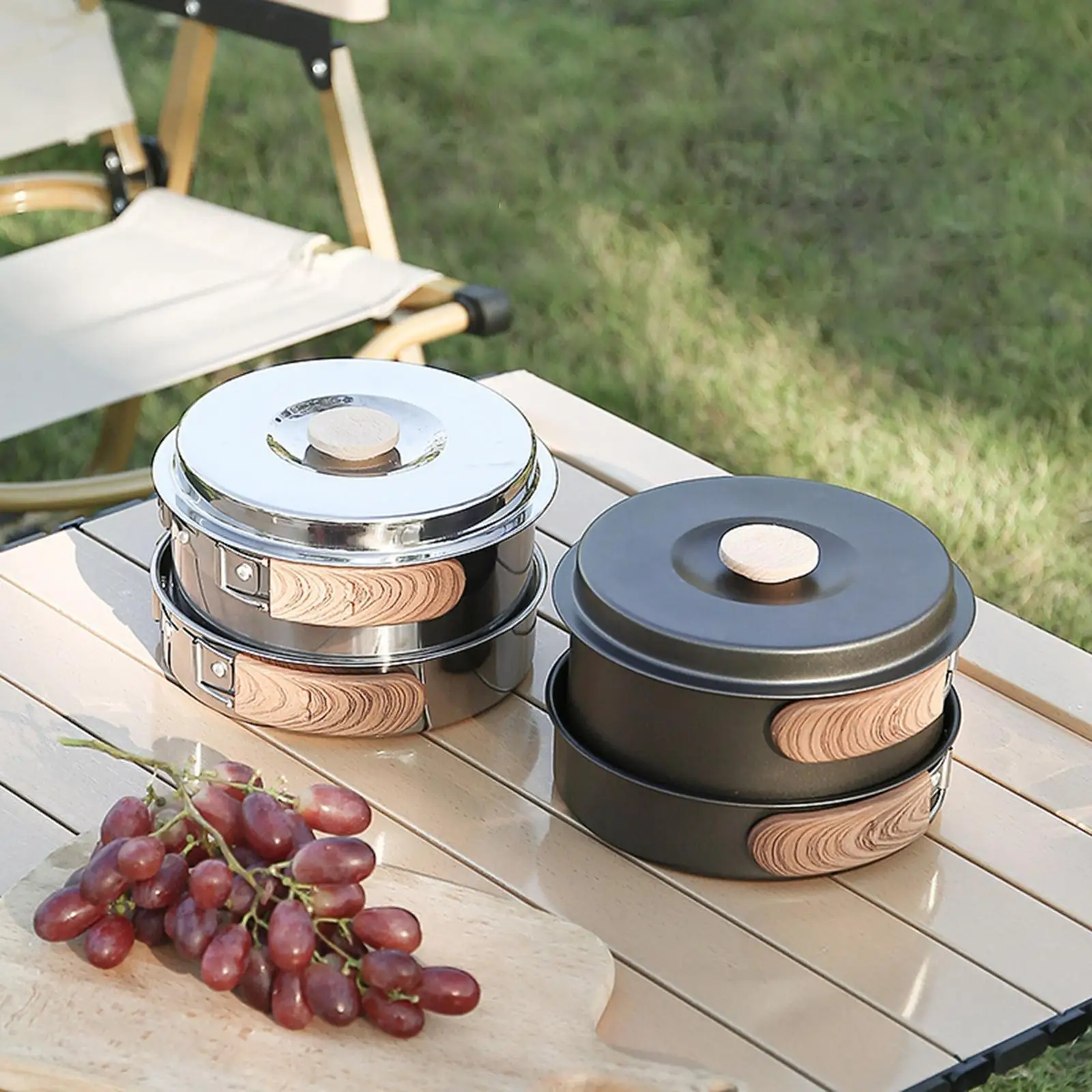 5Pcs Portable Stainless Steelcamping gear Picnic Cookware Set Saucepan Portable Camping Pot Pan and Kettle
5Pcs Portable Stainless Steelcamping gear Picnic Cookware Set Saucepan Portable Camping Pot Pan and Kettle