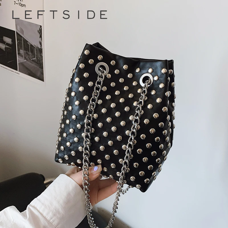 LEFTSIDE Retro Small Rivets PU Leather Shoulder Bag for Women 2025 Punk Style Bucket Handbags and Purses Females Crossbody Bags
LEFTSIDE Retro Small Rivets PU Leather Shoulder Bag for Women 2025 Punk Style Bucket Handbags and Purses Females Crossbody Bags