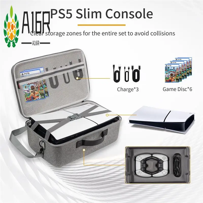 A16R-For Sony PS5 Slim Storage Bag Large Capacity Shockproof Travel Case With Shoulder Strap For PS5 Slim Console Controller
A16R-For Sony PS5 Slim Storage Bag Large Capacity Shockproof Travel Case With Shoulder Strap For PS5 Slim Console Controller