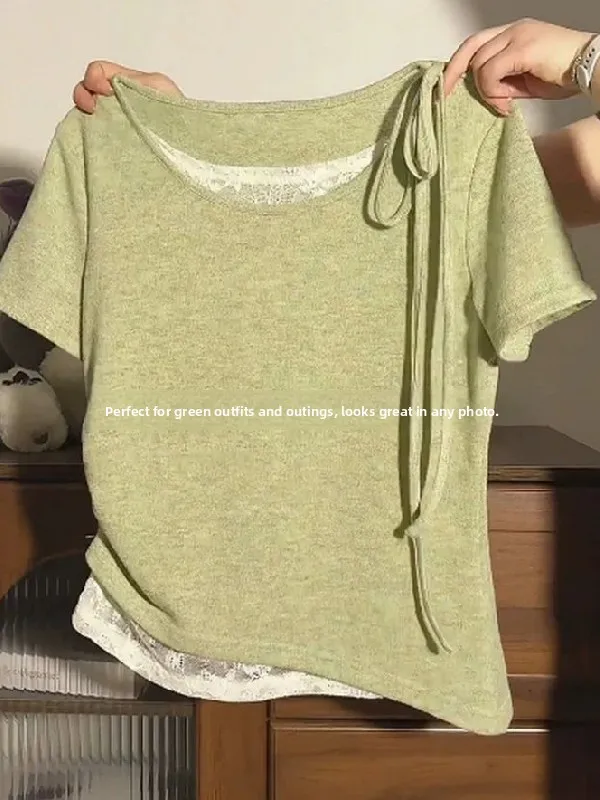 plus Size Women's T-Shirt Lace Splice Short Sleeve Casual Loose Fit Summer Top Asymmetrical Design Breathable Polyester
plus Size Women's T-Shirt Lace Splice Short Sleeve Casual Loose Fit Summer Top Asymmetrical Design Breathable Polyester
