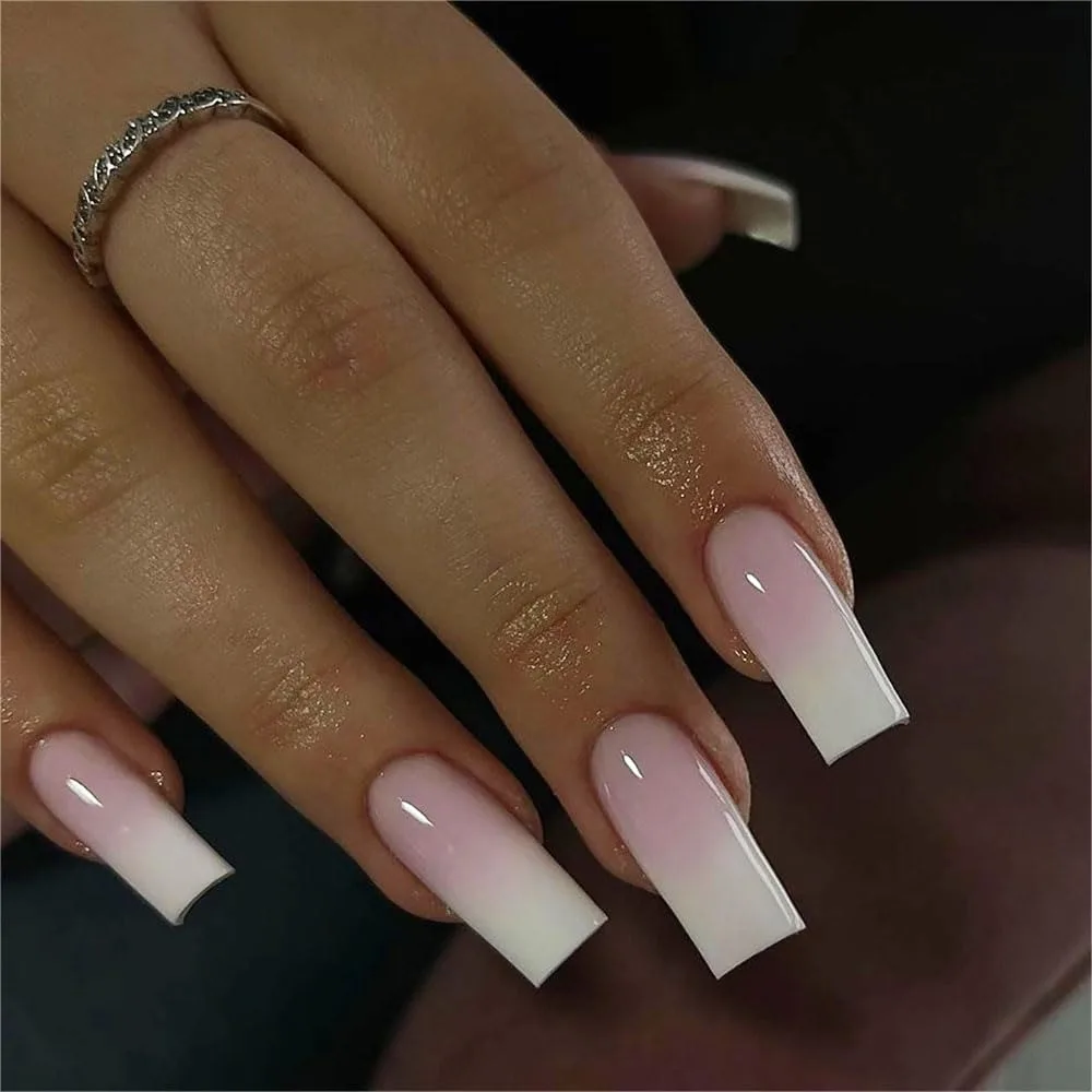 Medium Long Square Press on Nails Ombre Nude Pink White with Simple Design for Women Girls Daily Wear Wedding 24Pcs
Medium Long Square Press on Nails Ombre Nude Pink White with Simple Design for Women Girls Daily Wear Wedding 24Pcs