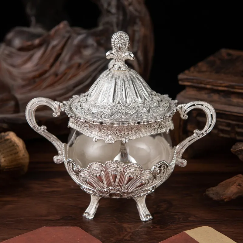Sugar Bowl With Lid And Spoon For Kitchen Coffee Bar And Wedding Party Metal and Glass Sugar Container for Sugar Cube
Sugar Bowl With Lid And Spoon For Kitchen Coffee Bar And Wedding Party Metal and Glass Sugar Container for Sugar Cube
