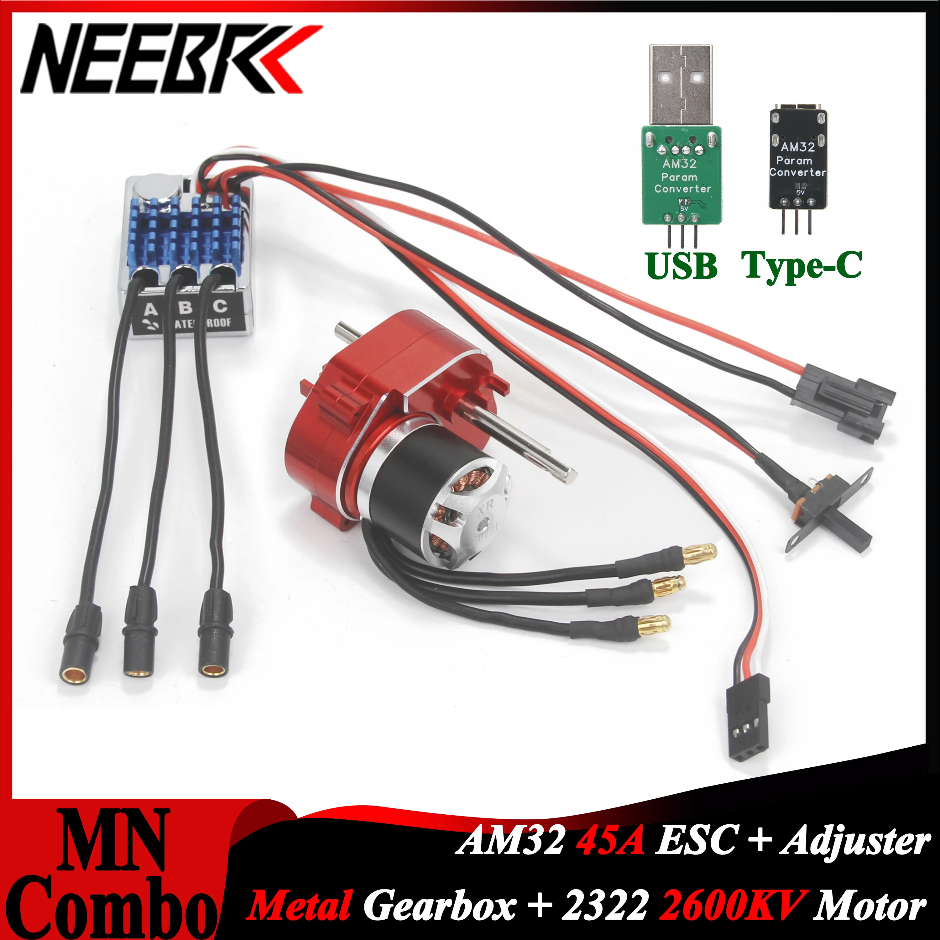 Full Metal Gearbox 2322 2600KV Brushless Motor AM32 45A ESC Adjuster Combo for 1/12 RC Car Crawler MN82 MN78 MN168 MN99 MN98
Full Metal Gearbox 2322 2600KV Brushless Motor AM32 45A ESC Adjuster Combo for 1/12 RC Car Crawler MN82 MN78 MN168 MN99 MN98