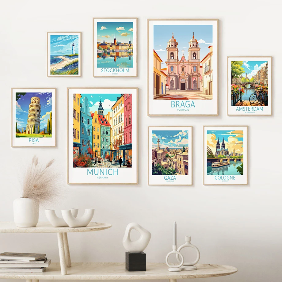 Italy Cinque Terre Amsterdam Holland Stockholm Sweden Travel Print Wall Art Canvas Painting Nordic Poster Home Living Room Decor
Italy Cinque Terre Amsterdam Holland Stockholm Sweden Travel Print Wall Art Canvas Painting Nordic Poster Home Living Room Decor