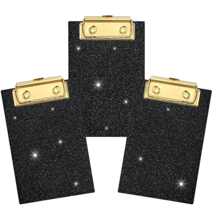 3 Pcs Mini Clipboard Black Clipboard Sparkly Black 4" x 6" Glitter Clipboards for Teachers School Office Home Work Back to Scho
3 Pcs Mini Clipboard Black Clipboard Sparkly Black 4" x 6" Glitter Clipboards for Teachers School Office Home Work Back to Scho