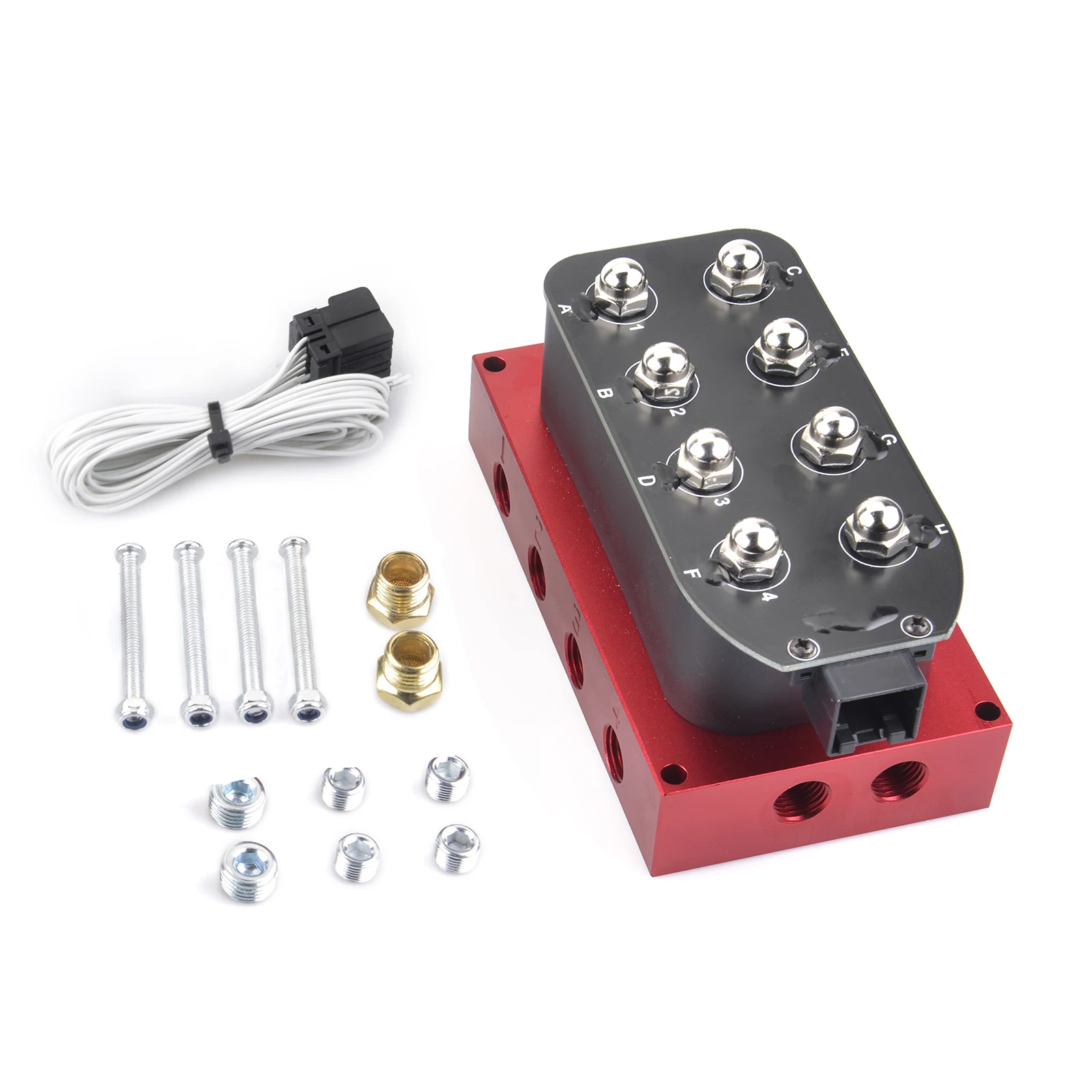 New Red 12v Solenoid Valve Air Ride Suspension Manifold Valve 8*out Port 1/4 NPT 4*in Port 1/8 NPT Solenoid Valve Set (0-30
New Red 12v Solenoid Valve Air Ride Suspension Manifold Valve 8*out Port 1/4 NPT 4*in Port 1/8 NPT Solenoid Valve Set (0-30