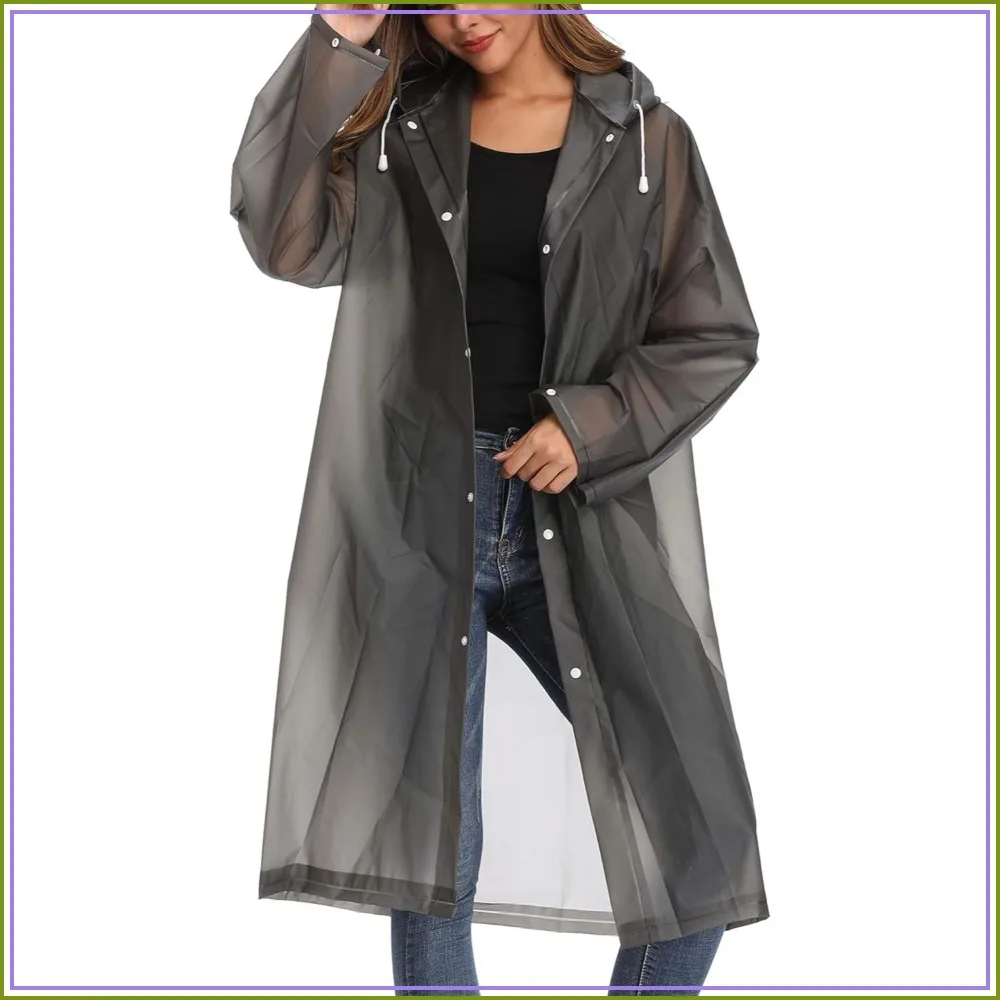 EVA Raincoat Waterproof Rain Poncho Reusable Unisex Long Clear Rain Wear
EVA Raincoat Waterproof Rain Poncho Reusable Unisex Long Clear Rain Wear