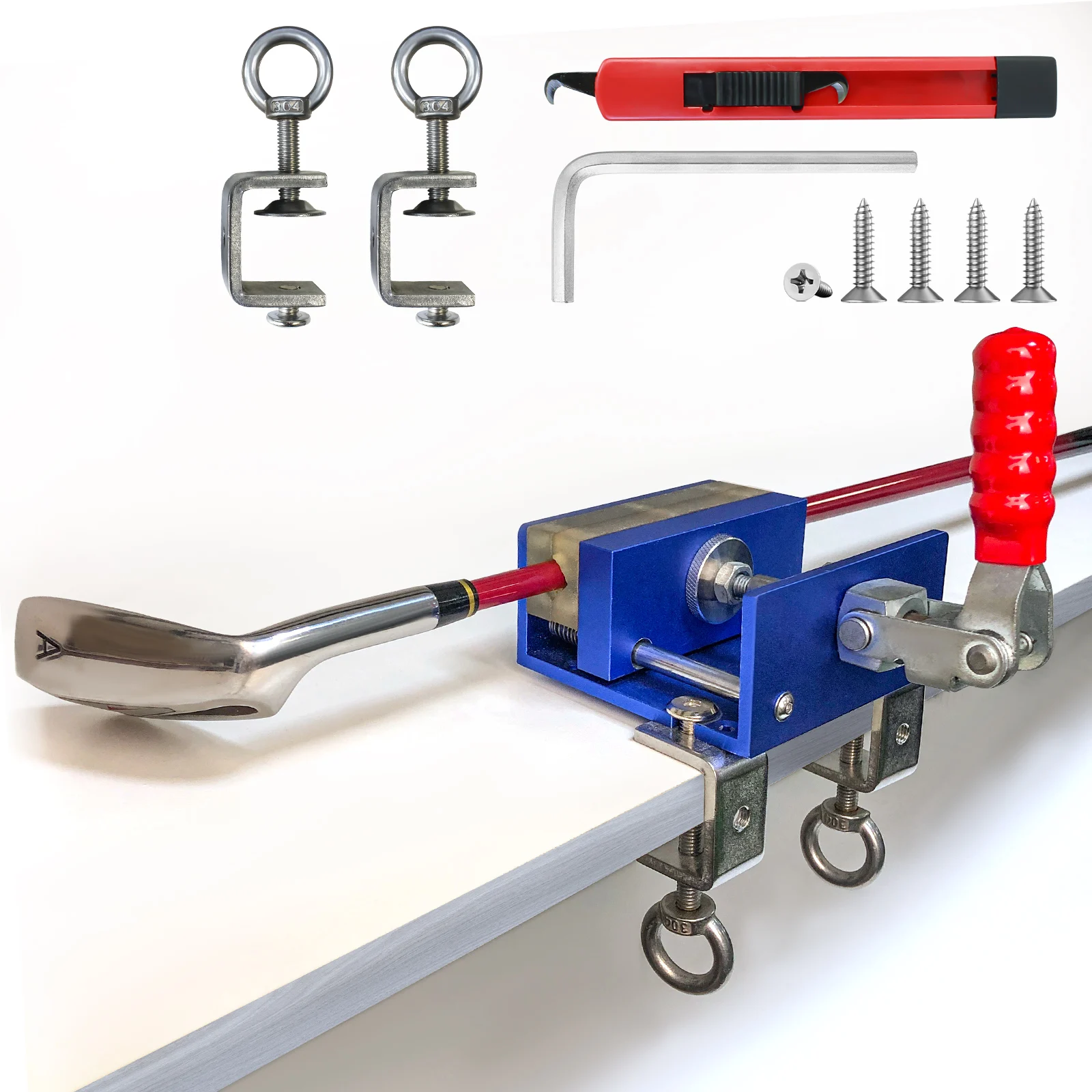 Golf Club Regripping Kit Set Golf Club Vice for Regripping Drill-Free Golf Shaft Clamp Club Holder Vise Grip Removal Tool
Golf Club Regripping Kit Set Golf Club Vice for Regripping Drill-Free Golf Shaft Clamp Club Holder Vise Grip Removal Tool