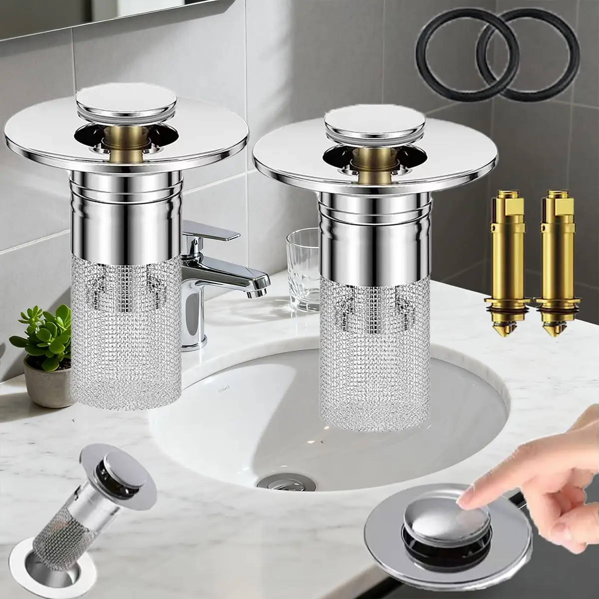 Odor Proof Sink Drain Plug Stainless Steel Bullet Core Pressure Type Washbasin Leak Proof Universal Bathroom Kitchen Accessory
Odor Proof Sink Drain Plug Stainless Steel Bullet Core Pressure Type Washbasin Leak Proof Universal Bathroom Kitchen Accessory