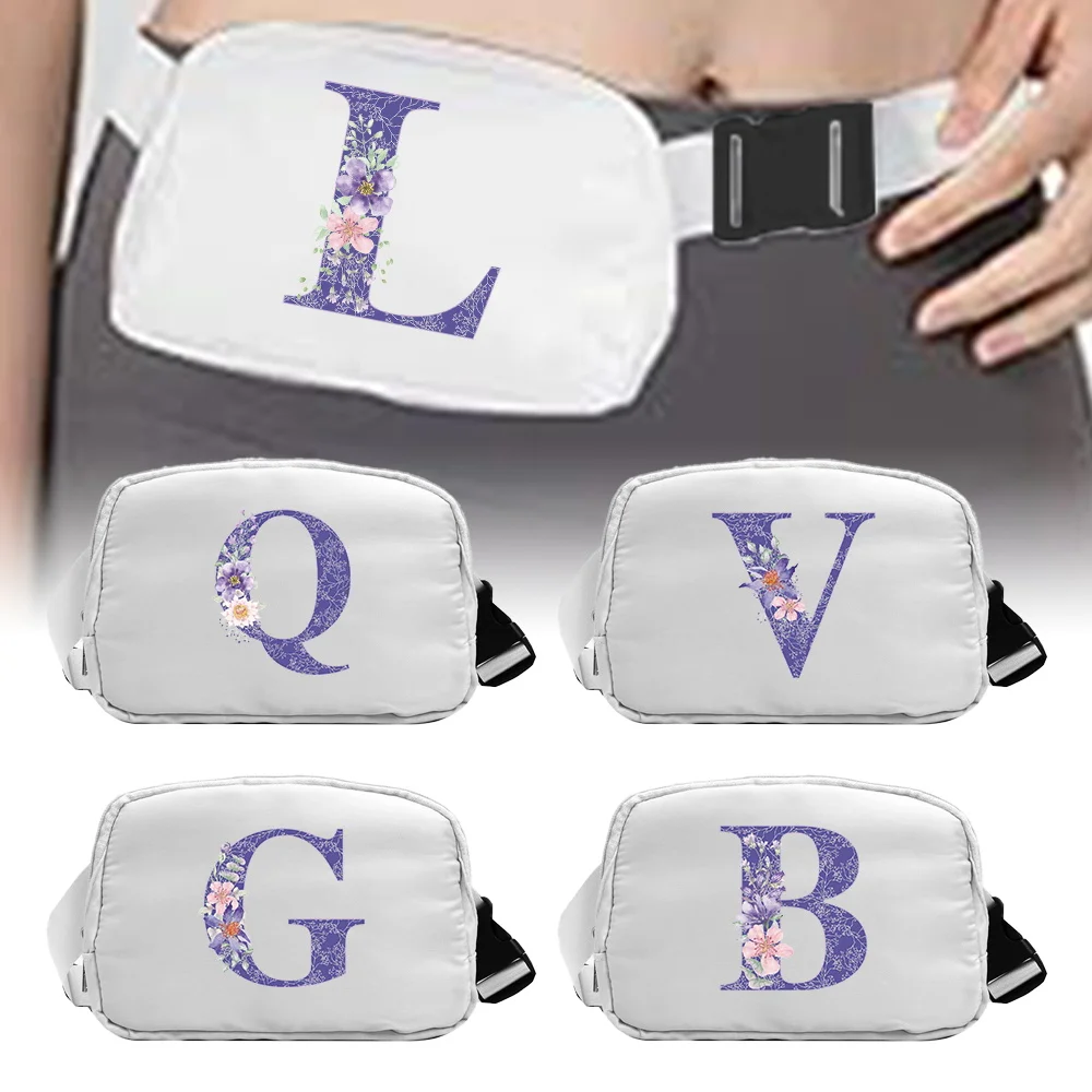 Large Capacity Waist Pack Portable Purple Flower Letter Pattern Mobile Phone Bag Sports Running Riding Zipper Belt Bag Unisex
Large Capacity Waist Pack Portable Purple Flower Letter Pattern Mobile Phone Bag Sports Running Riding Zipper Belt Bag Unisex