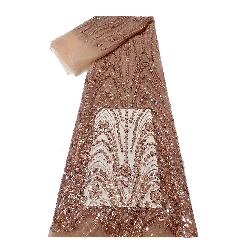 African sequined Lace Fabric 2025 high quality Nigerian French tulle beaded lace fabric lady gown Wedding party luxury dress
African sequined Lace Fabric 2025 high quality Nigerian French tulle beaded lace fabric lady gown Wedding party luxury dress