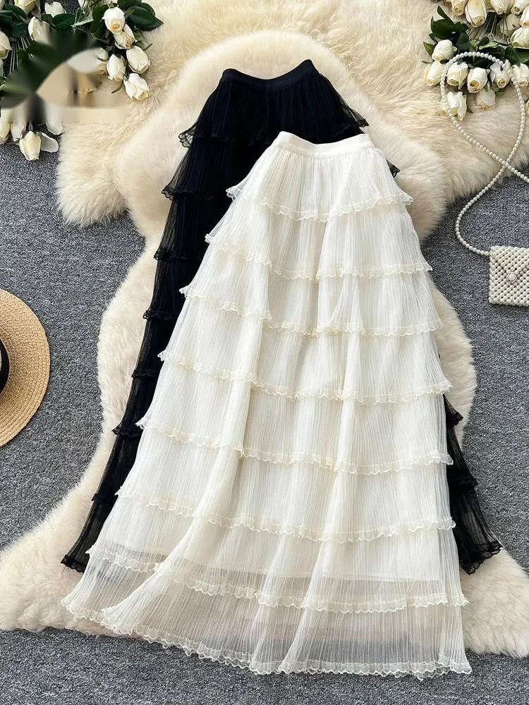 Romantic Mesh Cake Skirt Spring Korean Style Original Design Simple Newest Ladies French Tierred OL A-line Skirt
Romantic Mesh Cake Skirt Spring Korean Style Original Design Simple Newest Ladies French Tierred OL A-line Skirt