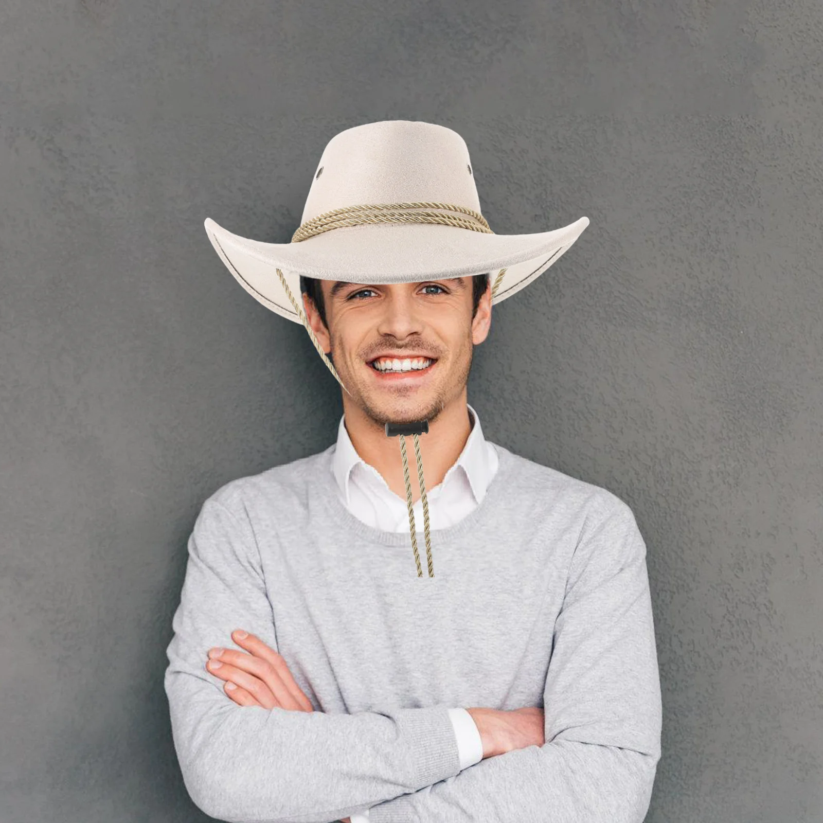 Western Cowboy Mens Wide Brim Polyester Cream Beige Hiking Outdoor Mens Western Hats Sports Sun Protection Trucker Cap 
Western Cowboy Mens Wide Brim Polyester Cream Beige Hiking Outdoor Mens Western Hats Sports Sun Protection Trucker Cap