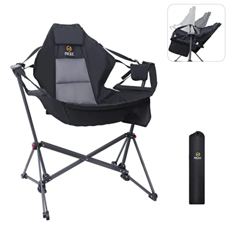 Hammock Camping Chair, Outdoor Camping Chair Rocker, Portable Swinging Sports Chair, High Back with Stand, Cup Holder, Side Poc
Hammock Camping Chair, Outdoor Camping Chair Rocker, Portable Swinging Sports Chair, High Back with Stand, Cup Holder, Side Poc