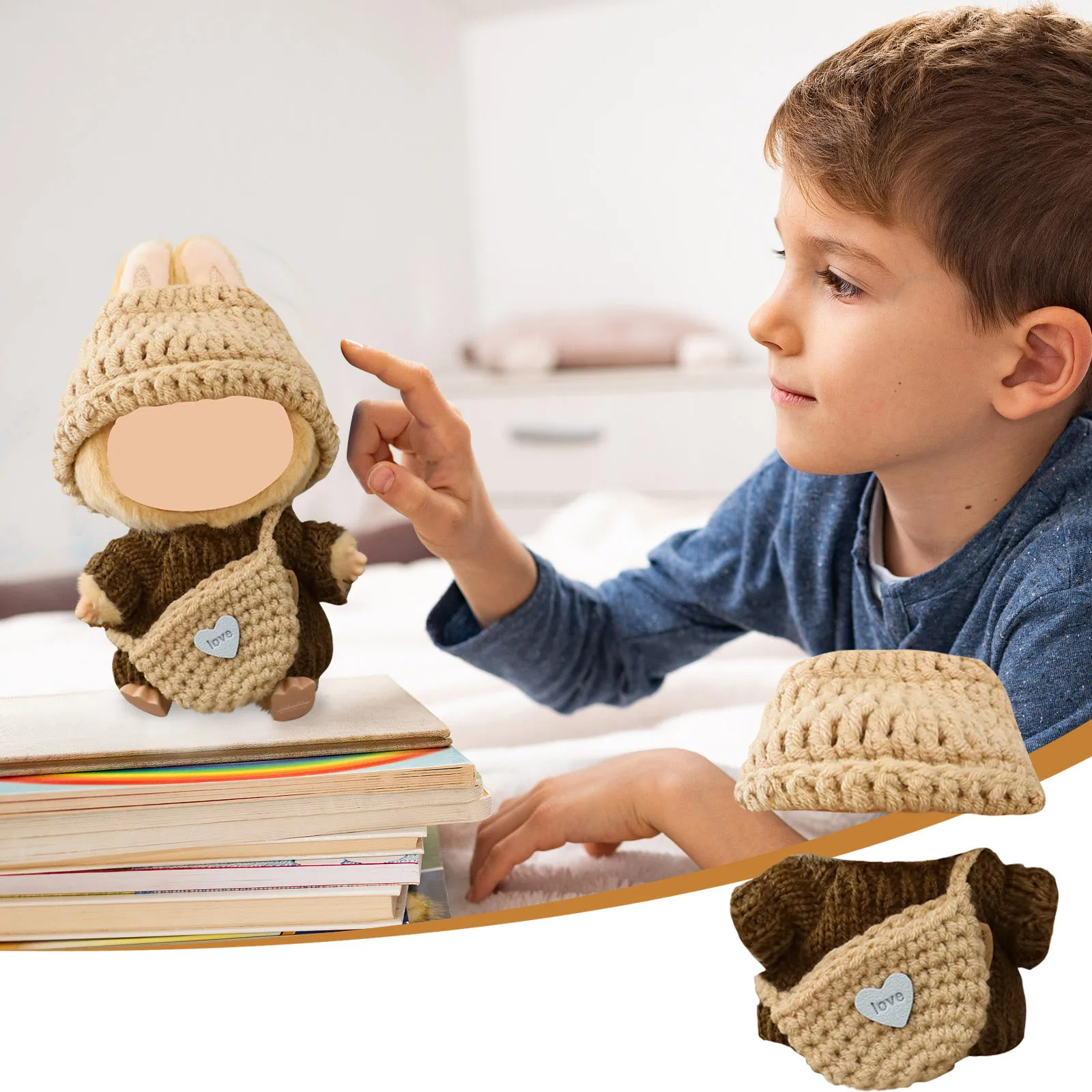 2PCS First And Second Generation Labubu Pendant, Sweater, Hat, Small Shoulder Bag, For Labubu Dress-up Baby Clothes Only Clothes
2PCS First And Second Generation Labubu Pendant, Sweater, Hat, Small Shoulder Bag, For Labubu Dress-up Baby Clothes Only Clothes