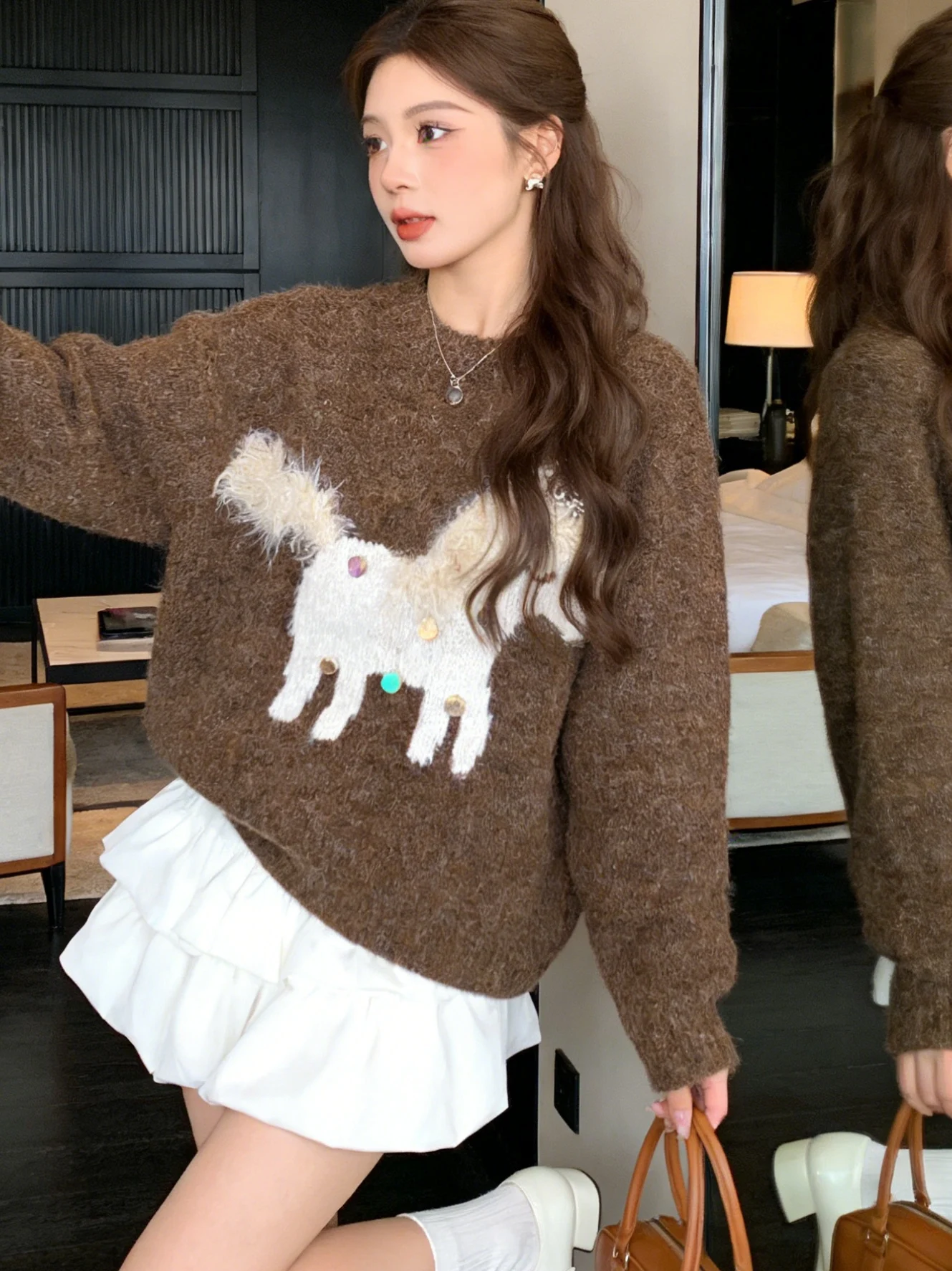 Новый женский вязаный свитер с пайетками и вышивкой в стиле ретро, кофейного цвета, с длинными рукавами, для весны, в стиле Aosphere, свободного кроя
Новый женский вязаный свитер с пайетками и вышивкой в стиле ретро, кофейного цвета, с длинными рукавами, для весны, в стиле Aosphere, свободного кроя