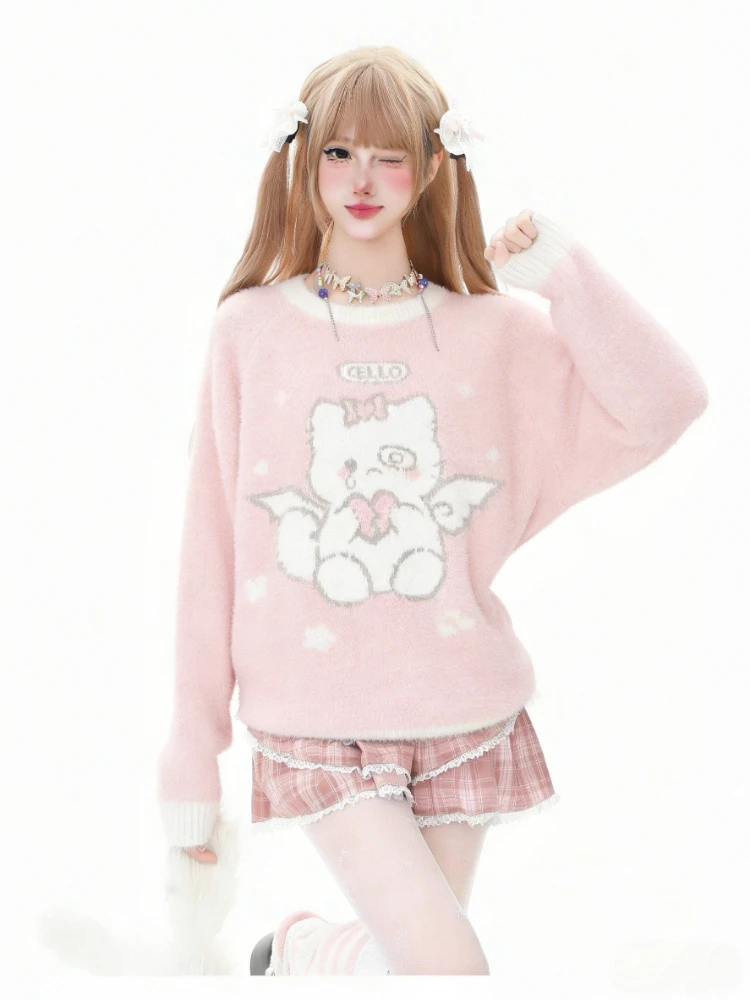 Harajuku Kawaii розовый пуловер с длинными рукавами и круглым вырезом, женский повседневный свитер с милой мультяшной вышивкой Y2k, уличная одежда, осень 2023 г.
Harajuku Kawaii розовый пуловер с длинными рукавами и круглым вырезом, женский повседневный свитер с милой мультяшной вышивкой Y2k, уличная одежда, осень 2023 г.