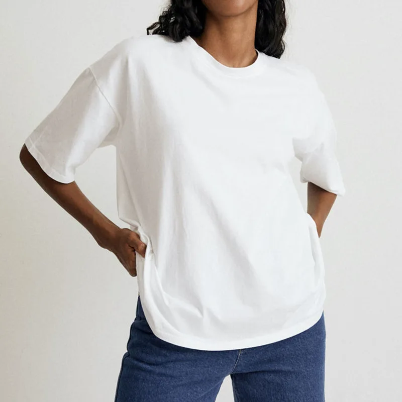 100% Cotton Round Neck Short-Sleeved T-Shirt Women's White Tees 2024 Summer New Solid Color Versatile Basic Pullover Loose Tops
100% Cotton Round Neck Short-Sleeved T-Shirt Women's White Tees 2024 Summer New Solid Color Versatile Basic Pullover Loose Tops