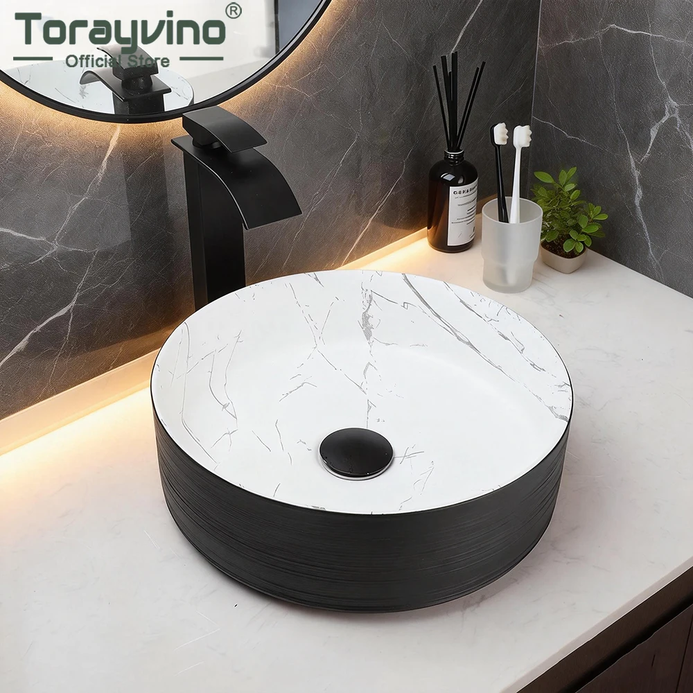 Керамическая раковина Torayvino Vanety для ванной комнаты, мраморный комплект раковин, винтажная раковина-чаша, умывальник, смеситель для раковины
Керамическая раковина Torayvino Vanety для ванной комнаты, мраморный комплект раковин, винтажная раковина-чаша, умывальник, смеситель для раковины