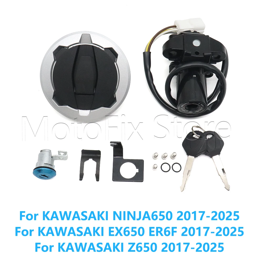 For KAWASAKI NINJA 650 NINJA650 EX650 ER6F Z650 2017-2025 Motorcycle Ignition Switch Fuel Gas Tank Cap Cover Seat Lock Key Set
For KAWASAKI NINJA 650 NINJA650 EX650 ER6F Z650 2017-2025 Motorcycle Ignition Switch Fuel Gas Tank Cap Cover Seat Lock Key Set
