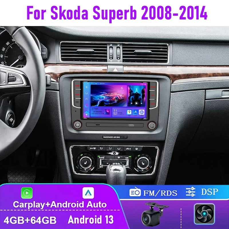 4+64GB For Skoda Superb 2008-2014 Car Radio Wireless Carplay Android Auto Head Unit GPS Navi Wifi Plug & Play
4+64GB For Skoda Superb 2008-2014 Car Radio Wireless Carplay Android Auto Head Unit GPS Navi Wifi Plug & Play