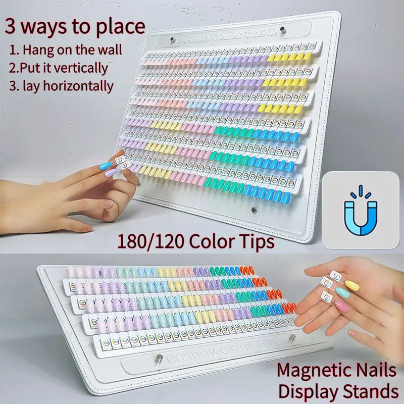 120/180 советы, магнитная поддержка, подставки для ногтей, гель-лак для ногтей, образец образцов, карта из искусственной кожи + акриловая доска для презентаций ногтей
120/180 советы, магнитная поддержка, подставки для ногтей, гель-лак для ногтей, образец образцов, карта из искусственной кожи + акриловая доска для презентаций ногтей