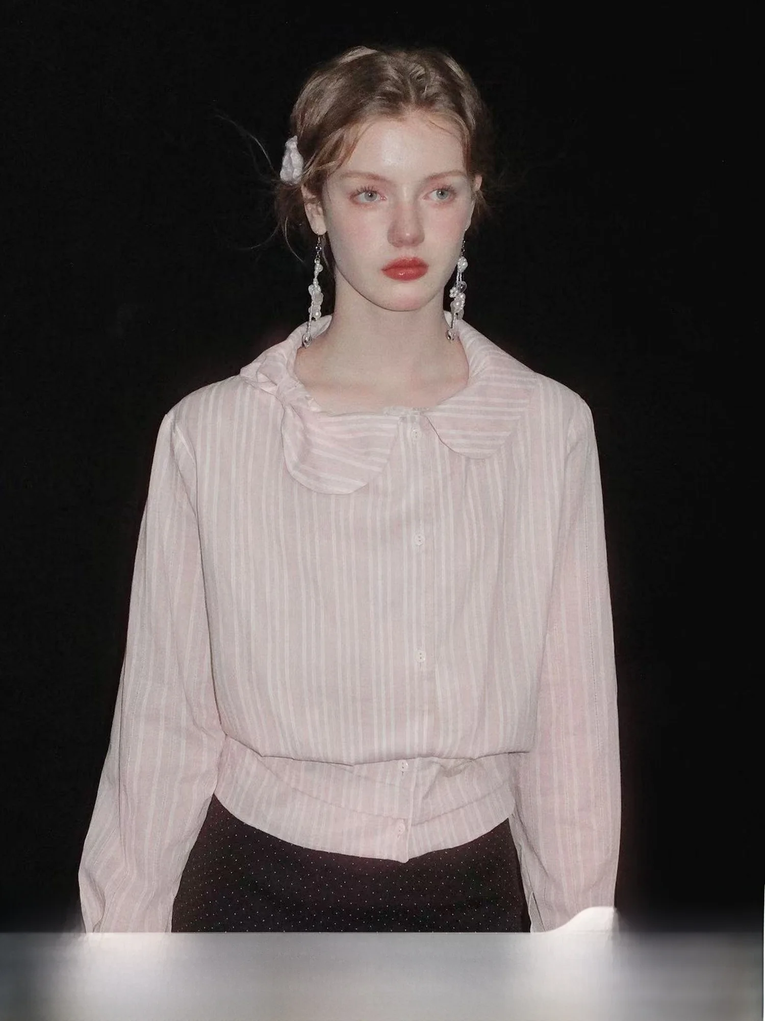 Original Waist-Cinching Anti-Aging Pink Brown Design Doll Collar irt Women's Slim Fit Long Sve ort Length Striped Plaid
Original Waist-Cinching Anti-Aging Pink Brown Design Doll Collar irt Women's Slim Fit Long Sve ort Length Striped Plaid