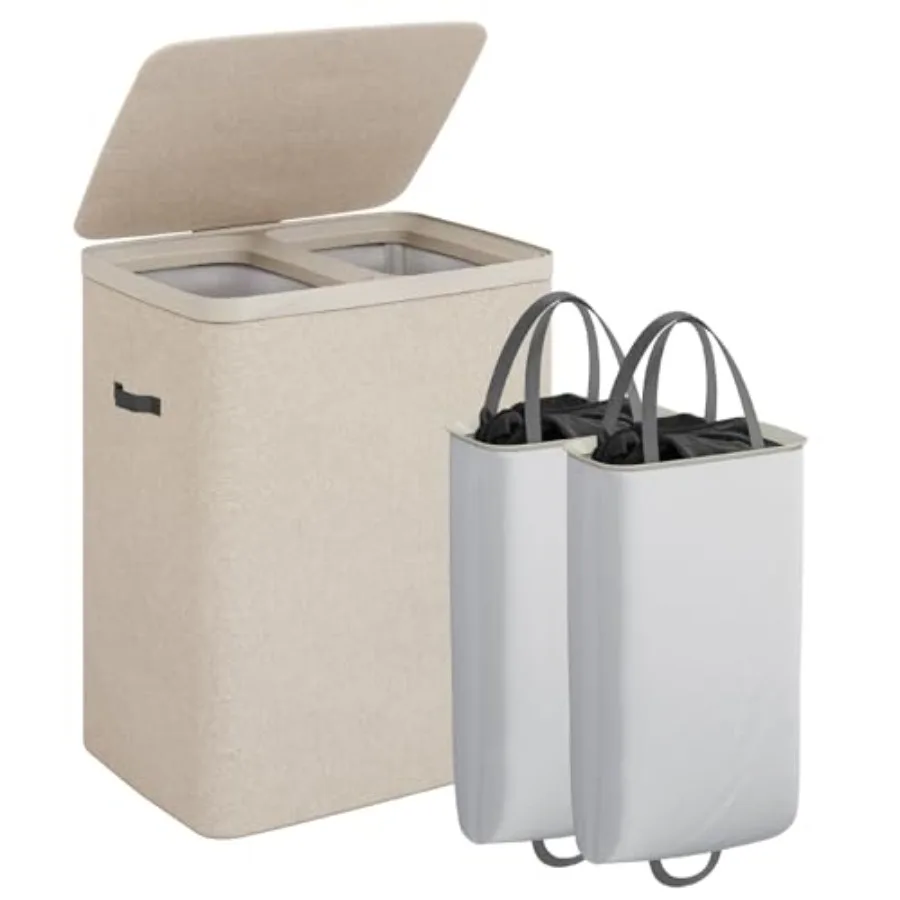 Laundry Basket with Lid Laundry Hamper 2 Section 170L collapsible Laundry Organizer Easy Assembly with Handles and Removable Li
Laundry Basket with Lid Laundry Hamper 2 Section 170L collapsible Laundry Organizer Easy Assembly with Handles and Removable Li