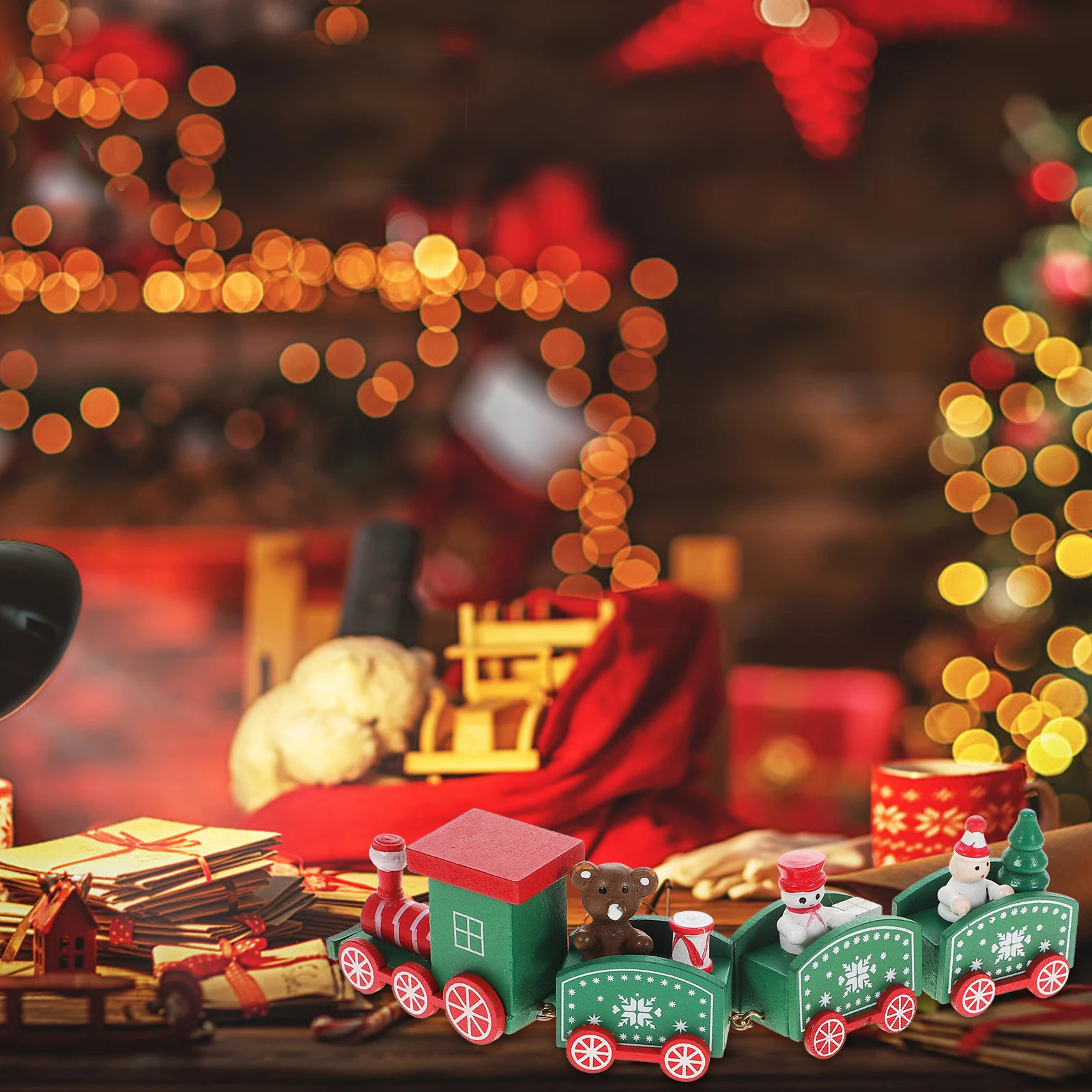 Christmas Train Toy Wooden Toys Trains Creative Desktop Adornment Green Decoration 
Christmas Train Toy Wooden Toys Trains Creative Desktop Adornment Green Decoration