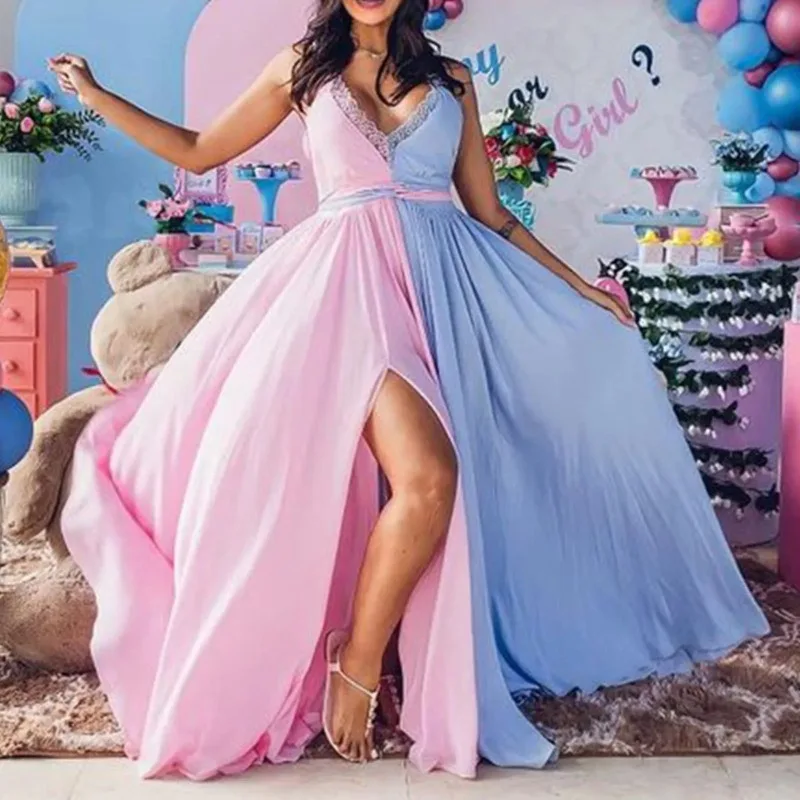 Maternity Women's Dress sexy Sleeveless pink blue mesh lace trim a-line Photography Dress Woman Evening Party Gown elegant dress
Maternity Women's Dress sexy Sleeveless pink blue mesh lace trim a-line Photography Dress Woman Evening Party Gown elegant dress
