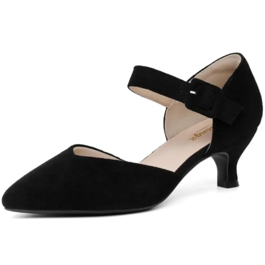 RIBONGZ Comfortable Kitten Heels for Women Pointed Closed Toe Ankle Strap Buckle Heels Slip on Low Heel Church Pumps Wedding Br
RIBONGZ Comfortable Kitten Heels for Women Pointed Closed Toe Ankle Strap Buckle Heels Slip on Low Heel Church Pumps Wedding Br